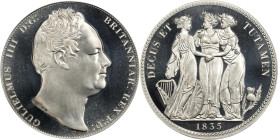 GREAT BRITAIN. INA Retro Fantasy Aluminum Crown, "1835". William IV. PCGS PROOF-68 Cameo.
KMX-M126B. Three graces reverse. INA (International Numisma...