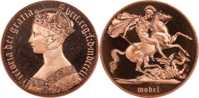 GREAT BRITAIN. INA Retro Fantasy Copper "Gothic" Crown, "1851". Victoria. PCGS PROOF-67 Cameo.
KMX-Unlisted. MODEL. INA (International Numismatic Age...