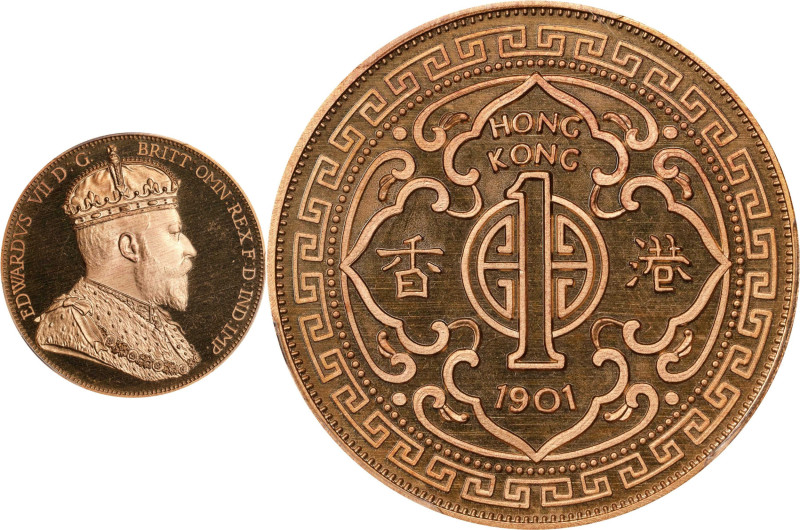 HONG KONG (SAR). INA Retro Fantasy Bronze Dollar, "1901". Edward VII. PCGS PROOF...