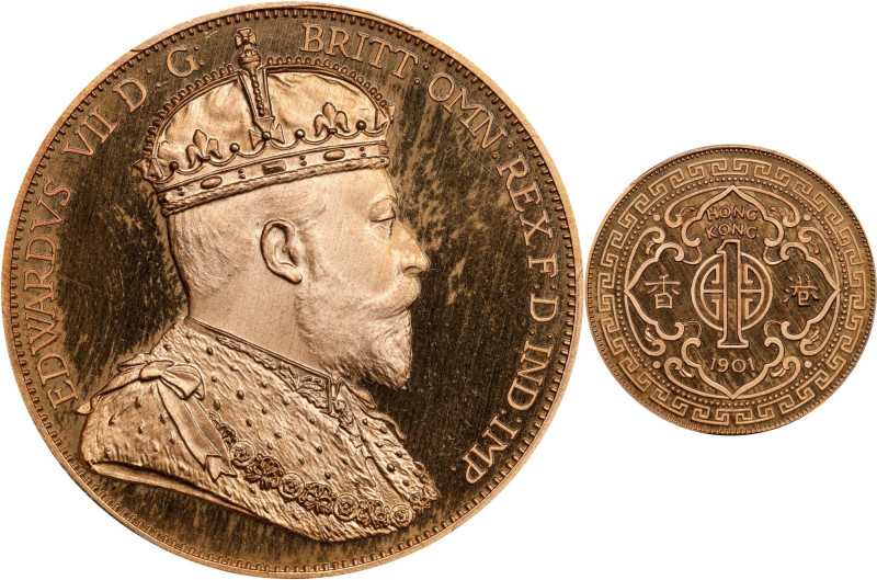 HONG KONG (SAR). INA Retro Fantasy Bronze Dollar, "1901". Edward VII. PCGS PROOF...