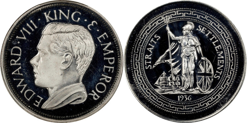 STRAITS SETTLEMENTS. Fantasy Silver Crown, "1936" (1984). Edward VIII. PCGS PROO...
