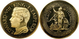 STRAITS SETTLEMENTS. Fantasy Brass Crown, "1936" (1984). Edward VIII. PCGS PROOF-67.
cf. KMX-M1; Giordano-FM67. Unlisted in brass.

Estimate: $20.0...