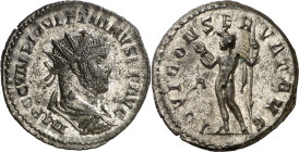 (285-286 d.C.). Diocleciano. Antoniniano. (Spink 12665 var) (Co. 215) (RIC. 41). Anv.: IMP. C. C. VAL. DIOCLETIANVS P. F. AVG. Su busto radiado, drape...