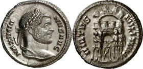 (294-295 d.C.). Maximiano Hércules. Siscia. Argenteo. (Spink 13098) (S. 625f) (RIC. 43b). Anv.: MAXIMIANVS AVG. Su cabeza laureada. Rev.: VIRTVS MILIT...