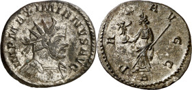 (290-292 d.C.). Maximiano Hércules. Antoniniano. (Spink 13155) (Co. 438) (RIC. 399). Anv.: IMP. MAXIMIANVS AVG. Su busto radiado y acorazado. Rev.: PA...