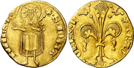 Pere III (1336-1387). Perpinyà. Florí. (Cru.V.S. 375) (Cru.C.G. 2198). Anv.: SIOH-NNESB. Rev.: RG-O REXP. Marca: espada. Bella. Muy rara. 3,46 g. EBC-...