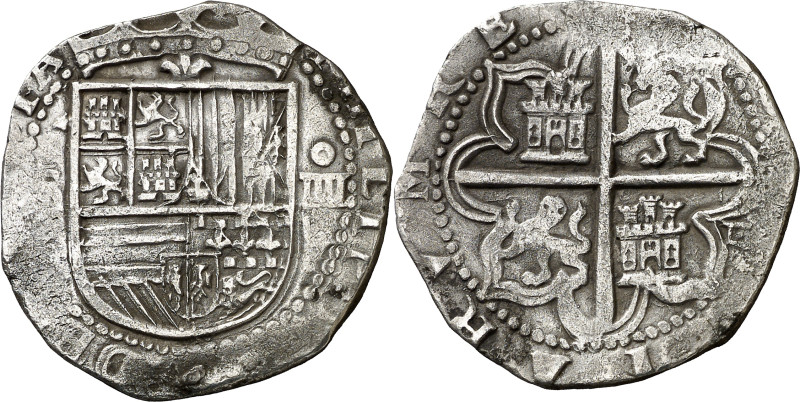 s/d. Felipe II. Sevilla. . 4 reales. (AC. 576). Flor de lis entre escudo y coron...