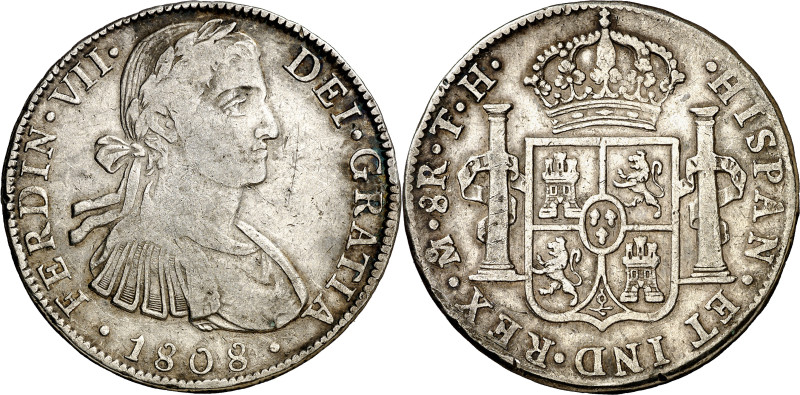 1808. Fernando VII. México. TH. 8 reales. (AC. 1306). Busto imaginario. 26,68 g....