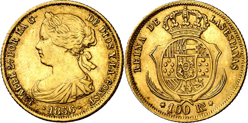 1856. Isabel II. Madrid. 100 reales. (AC. 783). 8,41 g. MBC.