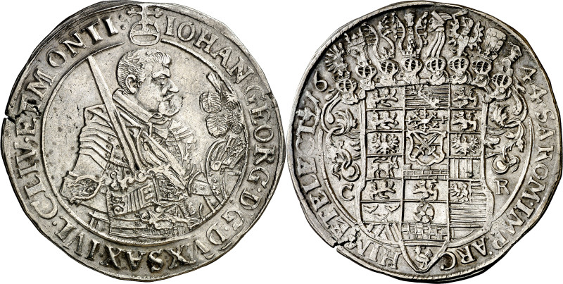 Alemania. Sajonia albertina. 1644. Juan Jorge I. CR. 1 taler. (KM. 425) (Dav. 76...