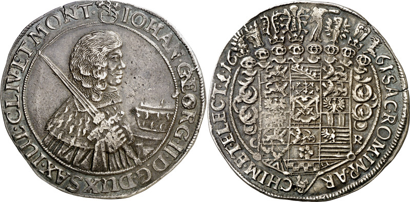 Alemania. Sajonia albertina. 1661. Juan Jorge II. CR. 1 taler. (KM. 474) (Dav. 7...