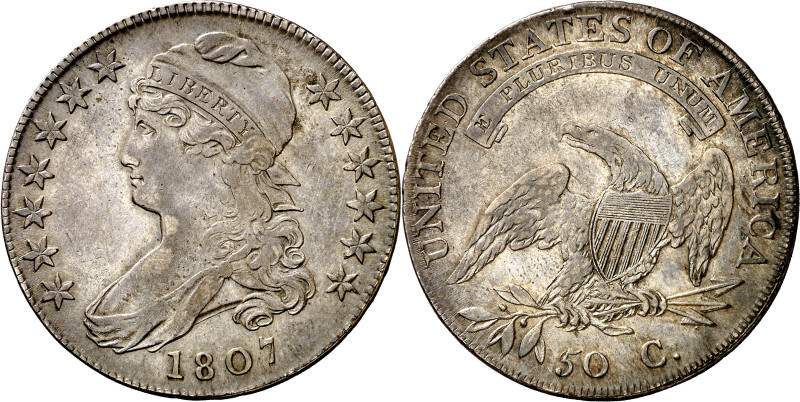 Estados Unidos. 1807. Filadelfia. 50 centavos. (KM. 37). AG. 13,28 g. EBC-.