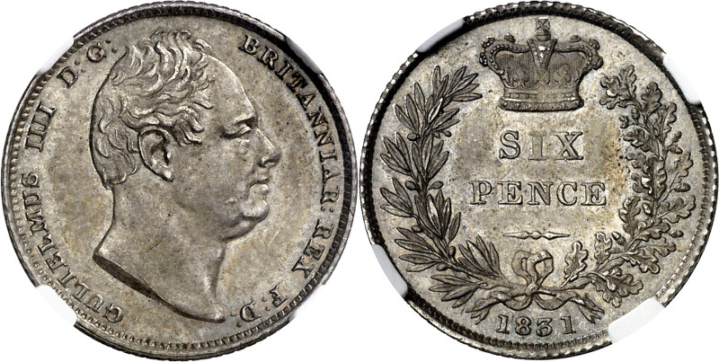 Gran Bretaña. 1831. Guillermo IV. 6 peniques. (KM. 712). En cápsula de la NGC co...