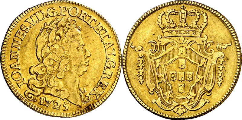 Portugal. 1725. Juan V. 1 escudo. (Fr. 90) (Gomes 117.04). AU. 3,51 g. MBC.