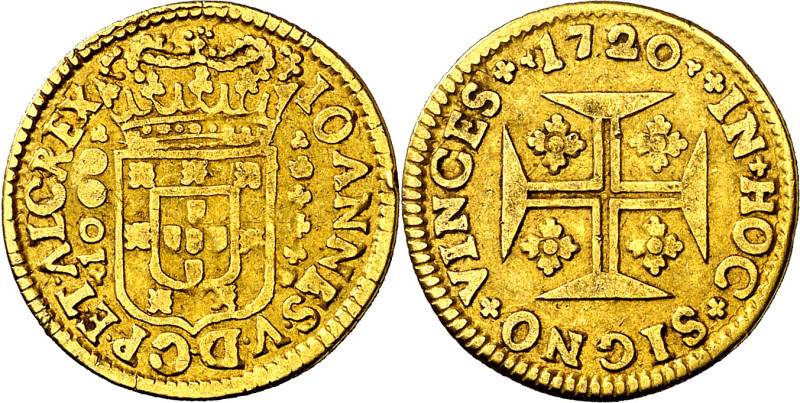 Portugal. 1720. Juan V. 1000 reis. (Fr. 98) (Gomes 88.17). AU. 2,55 g. MBC-.