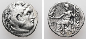 Kings of Macedon. Alexander III "the Great", 336-323 BC. AR, Drachm. 4.03 g. - 17.39 mm. Posthumous issue of Lampsakos, struck under Antigonos I Monop...
