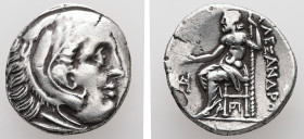 Kings of Macedon. Alexander III "the Great", 336-323 BC. AR, Drachm. 4.09 g. - 17.99 mm. Posthumous issue of Teos, struck under Antigonos I Monophthal...