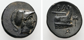 Kings of Macedon. Demetrios I Poliorketes, 306-283 BC. AE, 1/2 Unite. 2.81 g. - 16.66 mm. Uncertain mint, possibly in Caria?. Struck circa 290-283 BC....