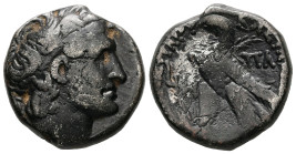 Ptolemaic Kings of Egypt. Cleopatra VII Thea Neotera, 51-30 BC. BI Tetradrachm. 13.47 g. - 23.16 mm. Alexandria mint. Dated RY 18 (35/4 BC).
Obv.: Dia...