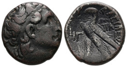 Ptolemaic Kings of Egypt. Cleopatra VII Thea Neotera, 51-30 BC. BI Tetradrachm. 13.50 g. - 24.52 mm. Alexandria mint. Dated RY 13 (40/39 BC).
Obv.: Di...