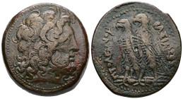 Ptolemaic Kings of Egypt. Ptolemy II Philadelphos. 285-246 BC. AE, Tetrabol. 71.04 g. - 41.60 mm. Alexandreia mint. Series 3, circa late 260s–246 BC....