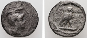 Attica, Athens. Circa 165-42 BC. AR, Hemidrachm. 1.84 g. - 14.05 mm. Miki- and Theophra-, magistrates. Struck 137/6 BC. 
Obv.: Head of Athena Partheno...