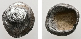 Asia Minor, Uncertain mint (probably Caria). AR, Hemiobol. 0.29 g. - 6.11 mm. ca. 6th century BC.
Obv.: Spiral pattern (human eye).
Rev.: Quadripartit...