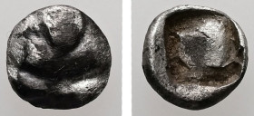 Caria, Rhodes. Kamiros. AR, Hemiobol. 0.40 g. - 7.21 mm. Circa 550-500 BC.
Obv.: Fig leaf, seen from above.
Rev.: Incuse square punch.
Ref.: HN Online...
