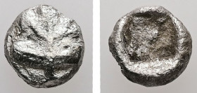 Caria, Rhodes. Kamiros. AR, Hemiobol. 0.48 g. - 7.16 mm. Circa 550-500 BC.
Obv.: Fig leaf, seen from above.
Rev.: Incuse square punch.
Ref.: HN Online...