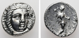 Satraps of Caria, Halikarnassos, ca. 351-334 BC. AR, Didrachm. 6.60 g. - 19.36 mm.
Obv.: Laureate head of Apollo facing three-quarters right.
Rev.: Ze...