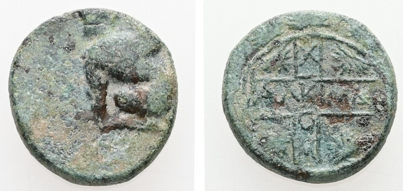 Ionia, Chios. AE. 2.07 g. - 13.56 mm. Circa 5th-4th centuries BC. Alkima-, magis...