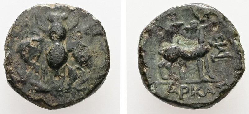 Ionia, Ephesos. AE. 1.70 g. - 13.48 mm. ca. 202-133 BC. Arkas, magistrate.
Obv.:...