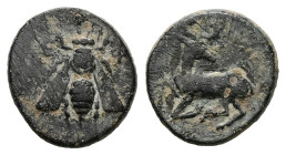 Ionia, Ephesos. AE. 2.01 g. - 14.29 mm. Circa 300-250 BC.
Obv.: Ε - Φ. Bee.
Rev.: Forepart of stag right, head left.
Ref.: BMC 55, 67; SNG von Aulock ...