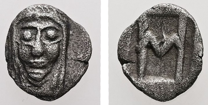Ionia, Kolophon. AR, Tetartemorion. 0.20 g. - 7.83 mm. Circa 450-410 BC.
Obv.: F...