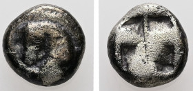 Ionia, Uncertain. Pale EL Hekte – Sixth Stater. 2.13 g. - 10.08 mm. Circa 600-550 BC.
Obv.: Forepart of bridled horse left, legs forward in running mo...
