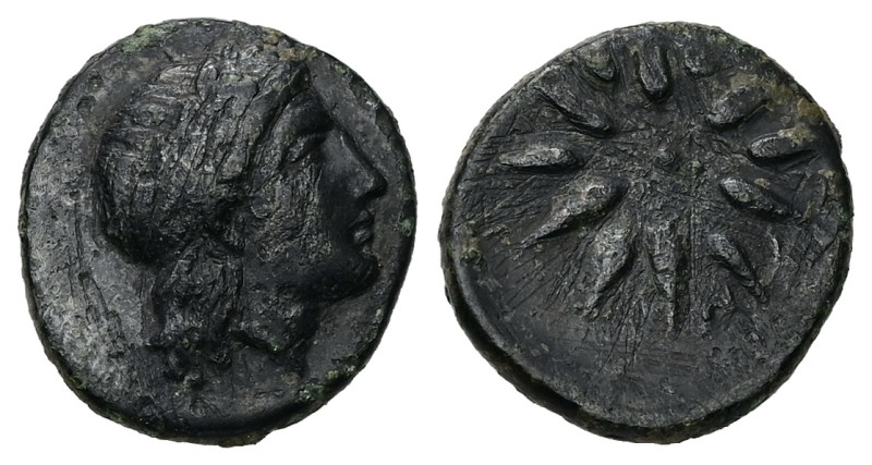 Mysia, Gambrion. AE. 3.76 g. - 17.51 mm. 4th century BC.
Obv.: Laureate head of ...