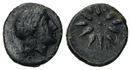 Mysia, Gambrion. AE. 3.76 g. - 17.51 mm. 4th century BC.
Obv.: Laureate head of Apollo to right.
Rev.: [ΓΑΜ], star.
Ref.: SNG BnF 908-21; SNG Copenhag...