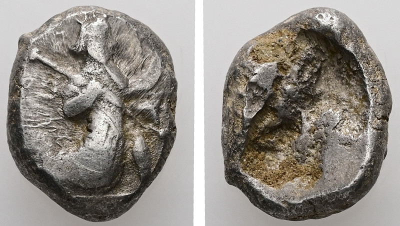 Persia, Achaemenid Empire. AR, Siglos. 5.49 g. - 16.71 mm. Time of Darios I to X...