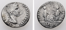Augustus, 27 BC-AD 14. AR, Denarius. 3.54 g. 19.58 mm. Lugdunum.
Obv: CAESAR AVGVSTVS DIVI F PATER PATRIAE. Head of Augustus, laureate, right.
Rev: AV...