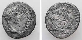 Augustus, 27 BC-AD 14. AR, Denarius. 3.61 g. 19.44 mm. Lugdunum.
Obv: CAESAR AVGVSTVS DIVI F PATER PATRIAE. Head of Augustus, laureate, right.
Rev: AV...