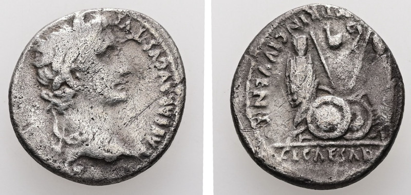 Augustus, 27 BC-AD 14. AR, Denarius. 3.62 g. 18.17 mm. Lugdunum.
Obv: CAESAR AVG...