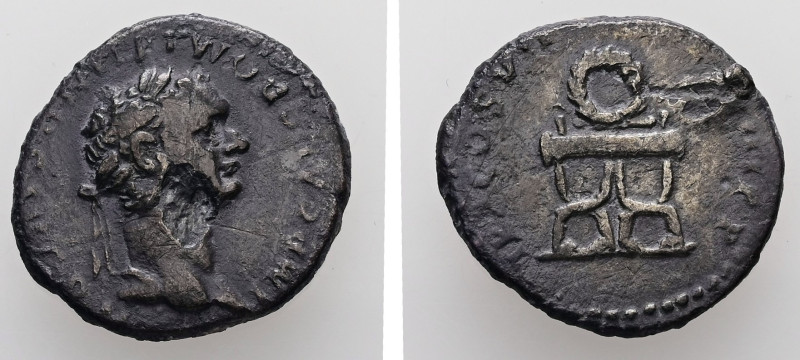 Domitian, AD 81-96. AR, Denarius. 2.41 g. 18.17 mm. Rome.
Obv: Head of Domitian,...