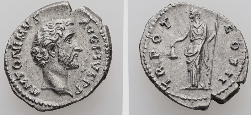 Antoninus Pius, AD 138-161. AR, Denarius. 3.20 g. 18.93 mm. Rome.
Obv: ANTONINVS...