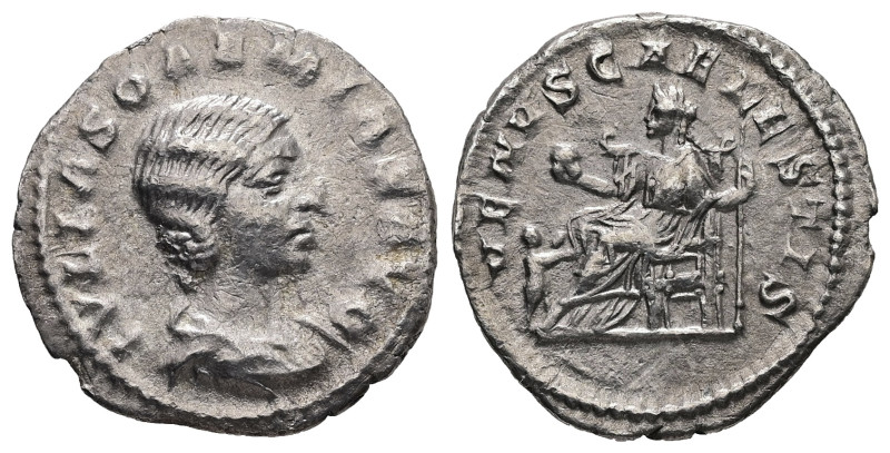 Julia Soemias Augusta, AD 218-222. AR, Denarius. 2.13 g. - 18.00 mm. Rome.
Obv.:...