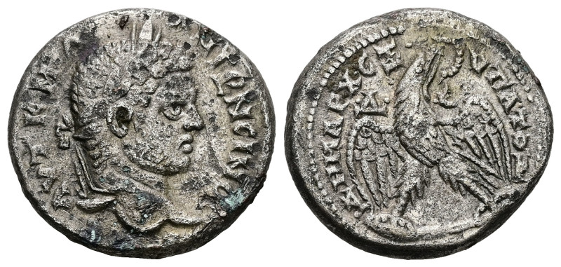 Syria, Antioch. Caracalla, AD 198-217. AR, Tetradrachm. 13.44 g. 26.26 mm.
Obv: ...