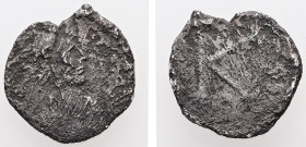 Anonymous. Time of Justinian I, AD. 527-565. AR, 1/3 Siliqua. 0.82 g. - 12.57 mm. Constantinople.
Obv.: Bust of Constantinopolis facing right helmete...