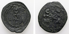 Nicephorus III Botaniates, AD 1078-1081. AE, Follis. 6.87 g. 32.24 mm. Constantinople.
Obv: IC-XC to left and right of three-quarter length figure of ...