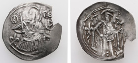 Ducas-Comnenus-Angelus-Lascaris-Palaeologus as Despot and Emperor. Circa 11th-14th centuries. AR Aspron Trachy. 1.20 g. - 22.41 mm. Uncertain mint.
O...