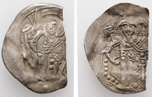 Empire of Nicaea. John III, Ducas-Vatatzes. AD 1222-1254. AR Trachy. 1.87 g. 27.44 mm. Magnesia mint.
Obv.: Archangel Michael, nimbate, standing faci...