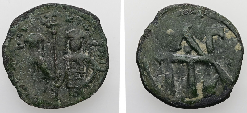 Andronicus II Palaeologus and Michael IX. AD 1282-1328. AE, Assarion. 2.03 g. 21...